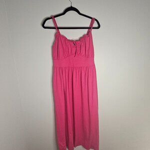 NWOT Front Tie Sleeveless Midi Dress L